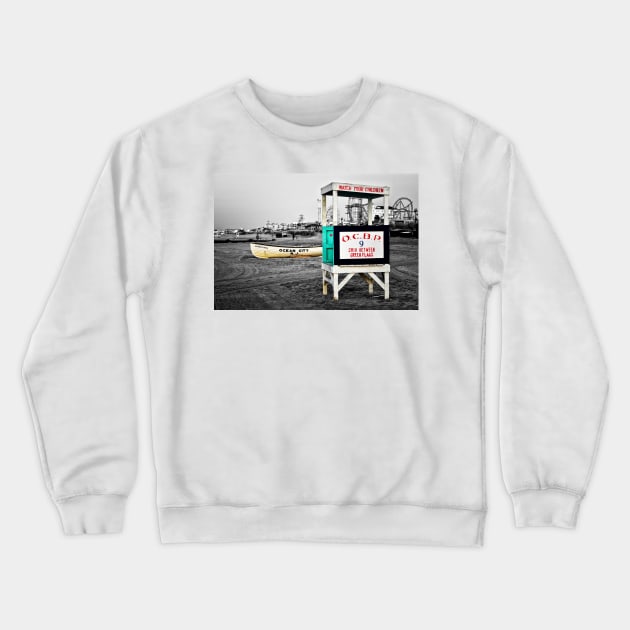 Ocean City NJ Lifeguard Stand Crewneck Sweatshirt by JimDeFazioPhotography